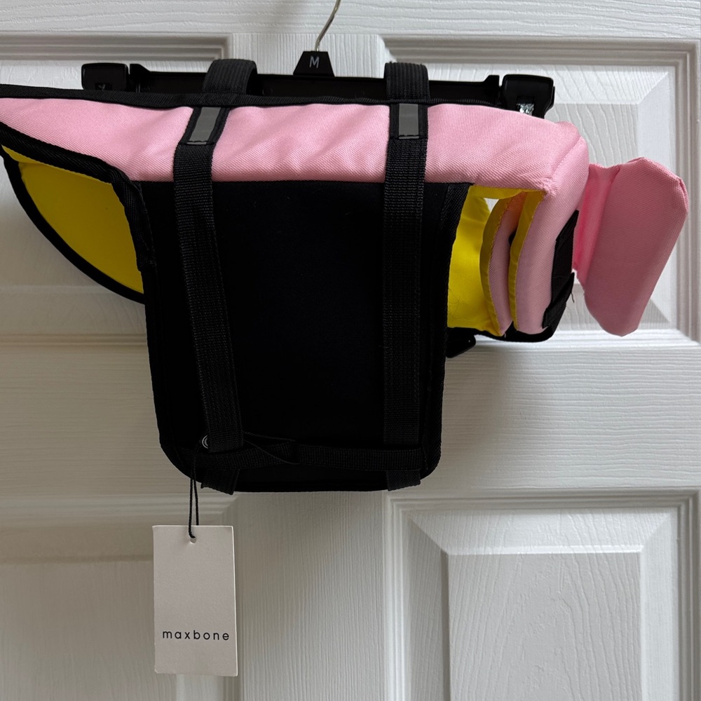 Maxbone Pink & Yellow Dog Life Jacket - Secure Floatation Vest